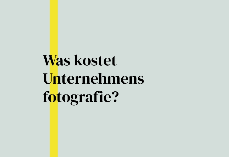 Headerbild mit Text für den Blogbeitrag zu den Kosten für Unternehmensfotografie.